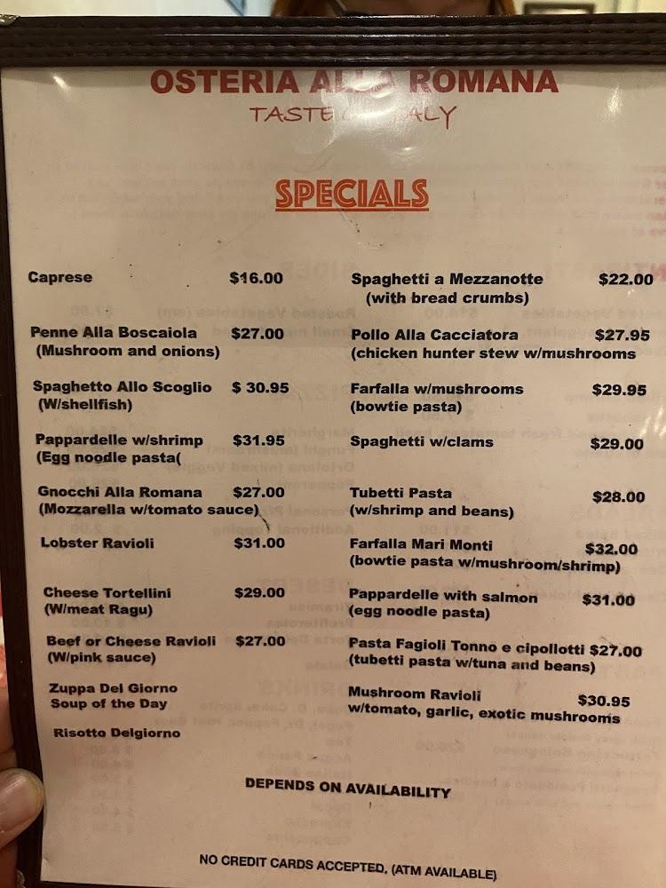 Osteria Alla Romana Menu image 3